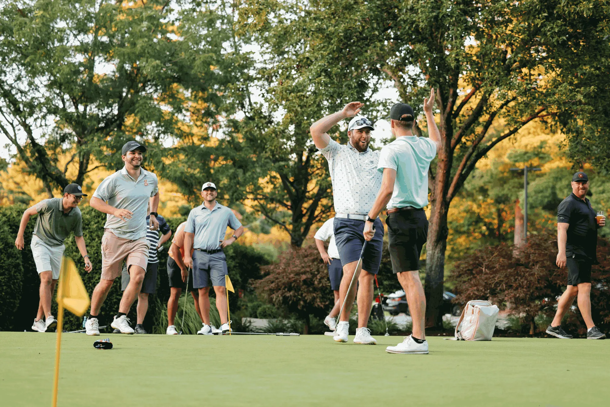 Members celebrating on the course