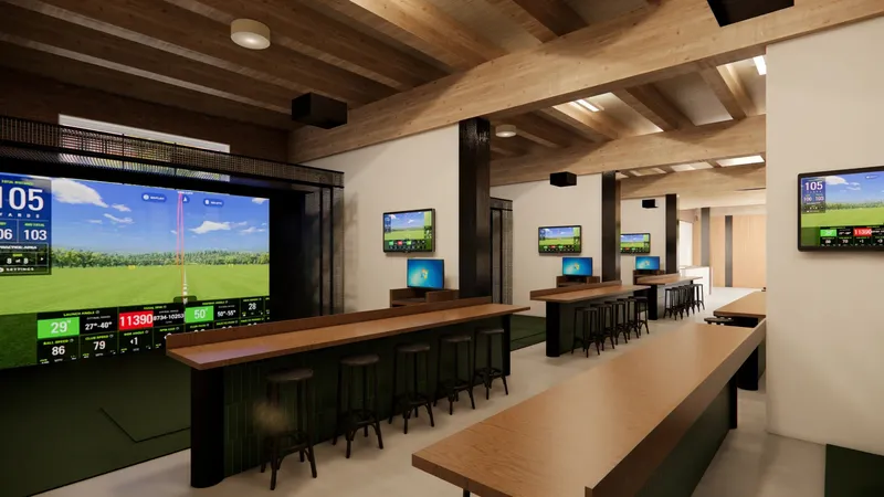 Golf simulator bay