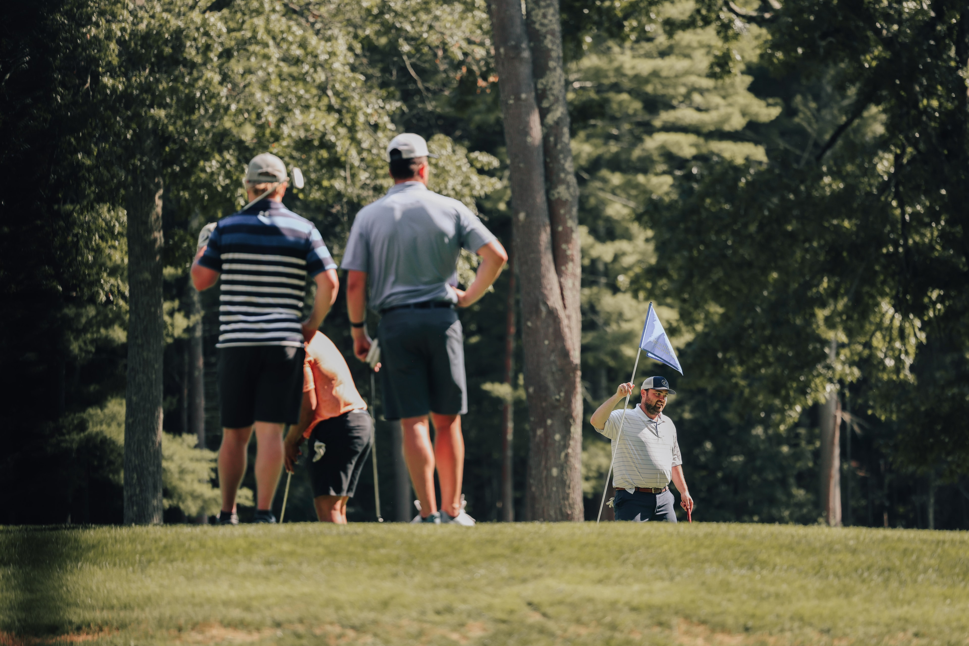 Golfers on the putting green