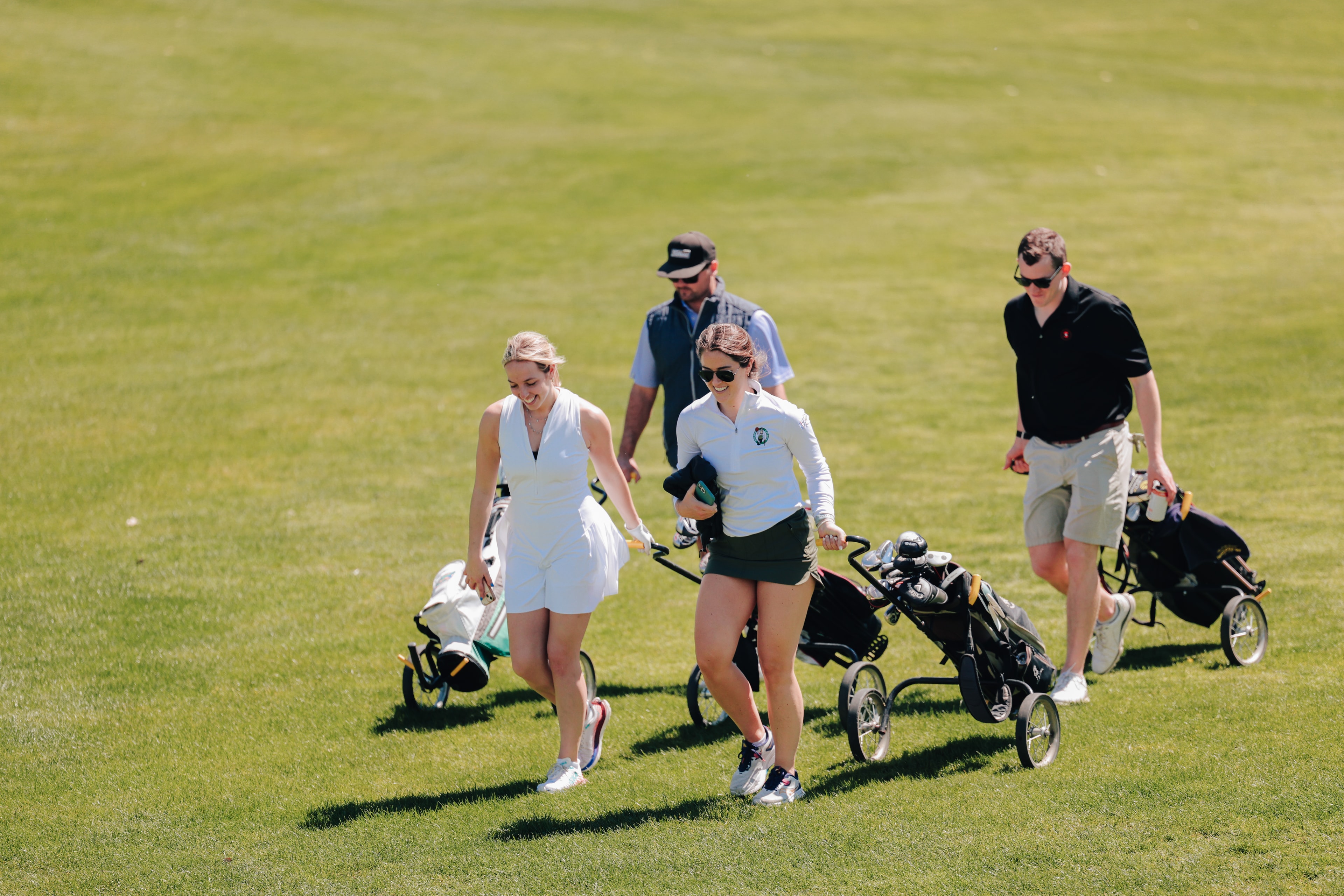 Co-ed group on the golf course